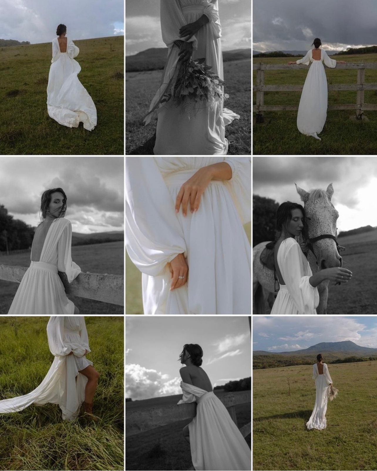 Robe de mariée en mousseline aérienne dos ouvert