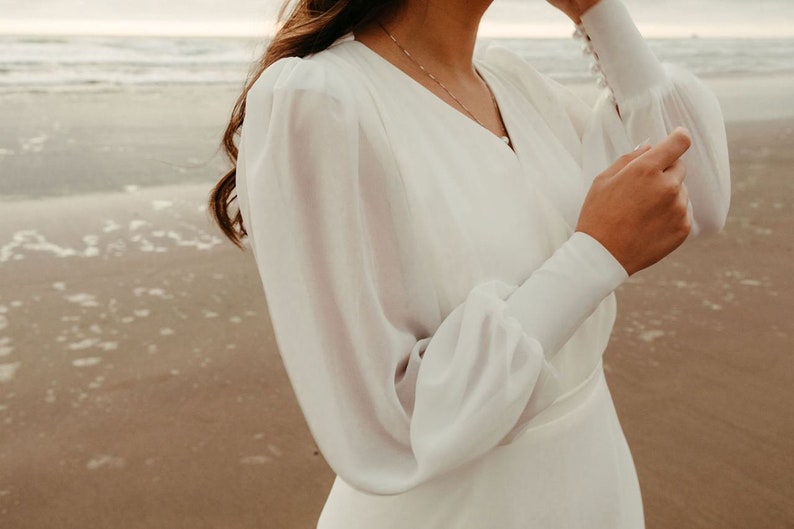 Robe de mariée longue traîne Robe de mariée à manches - Etsy France