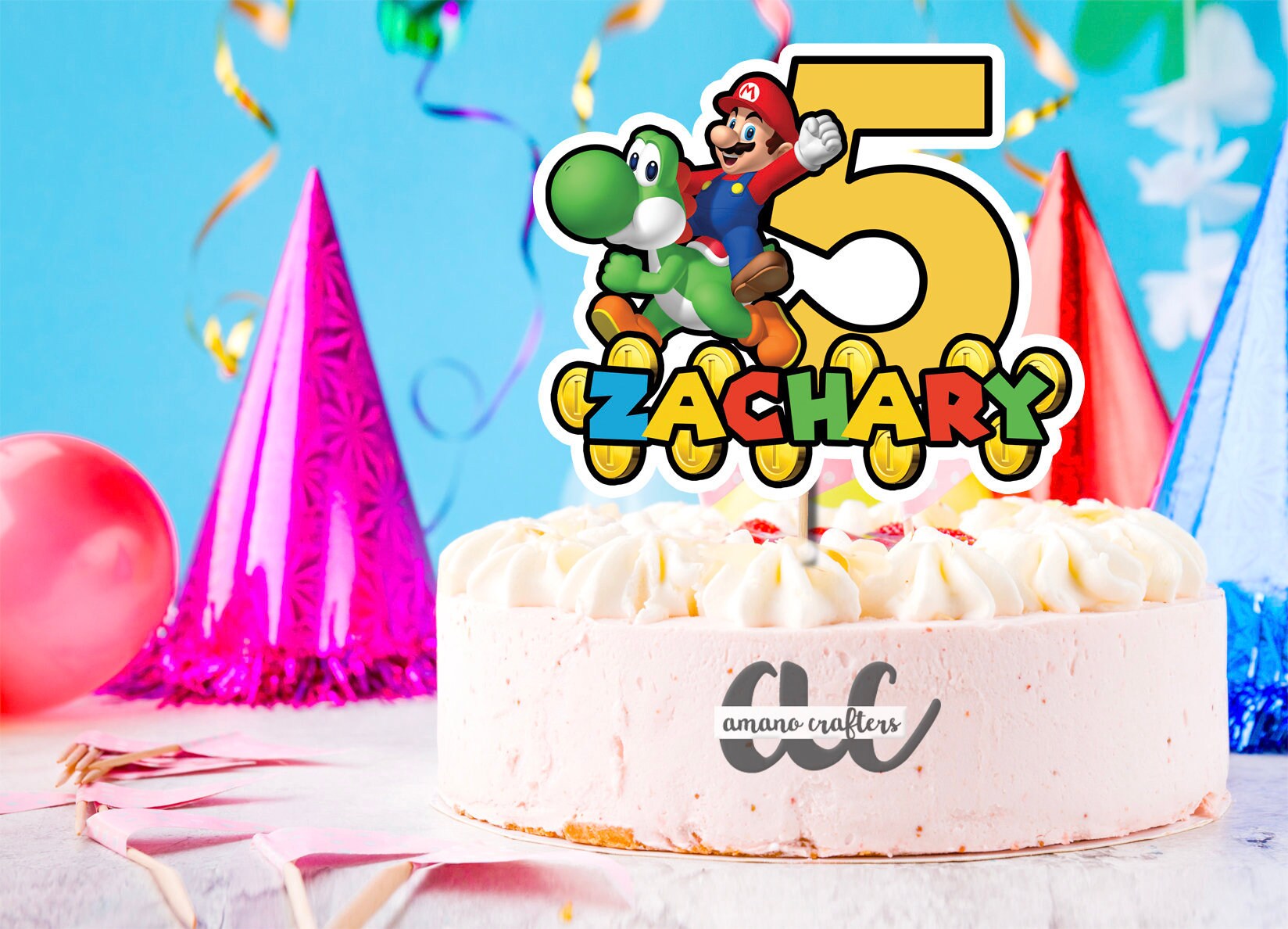 Super Mario Cake Topper Mario Cake Topper Super Mario Etsy