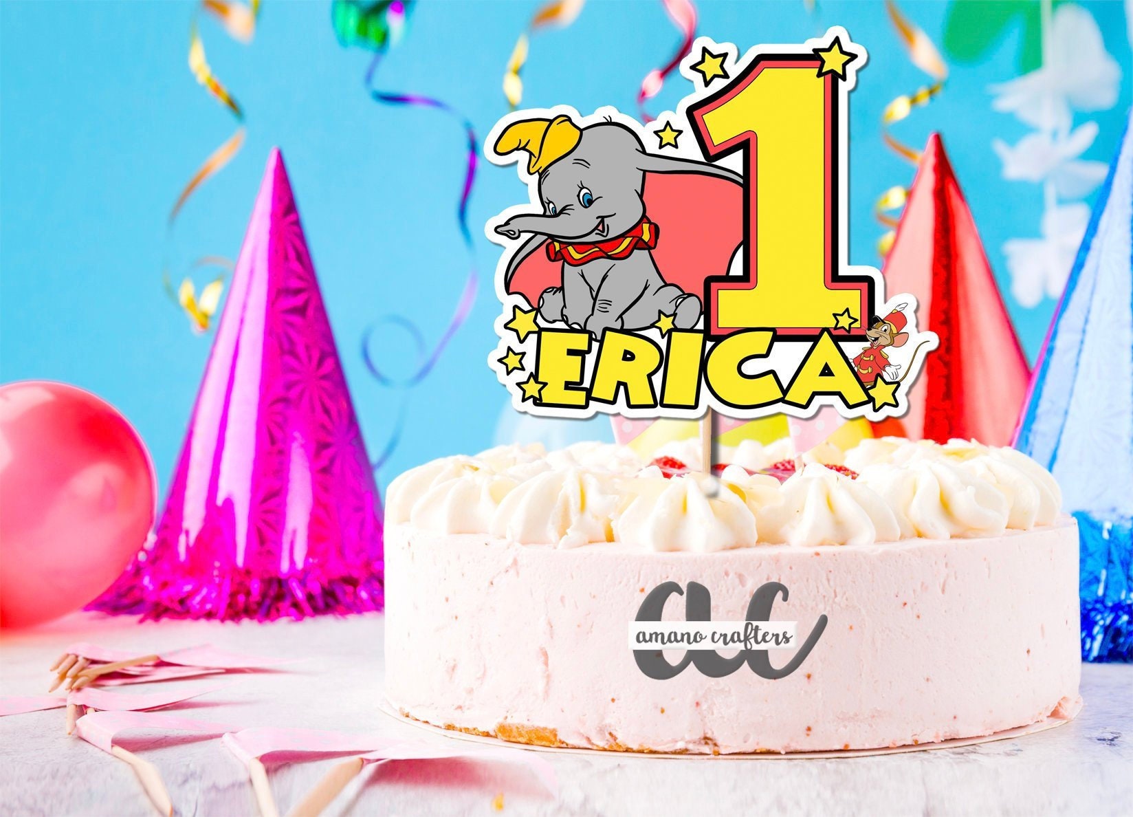 Dumbo Cake Topper Dumbo Birthday Party Dumbo Party Dumbo Etsy