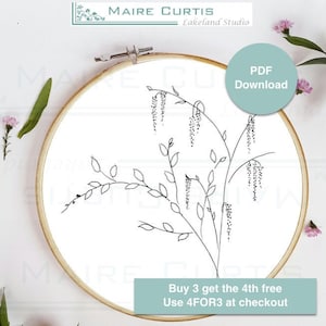 PDF Willow Embroidery Design.  Hoop art design