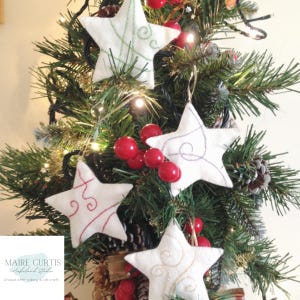 Sparkling Felt Stars Embroidery Kit / Felt Decorations / Felt Christmas Decorations
