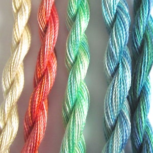 Citrus Variegated Embroidery Thread Fine Perle 16
