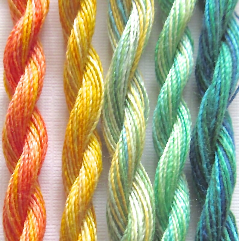 Variegated Embroidery Thread. Fine Perle 16 September Rain Etsy