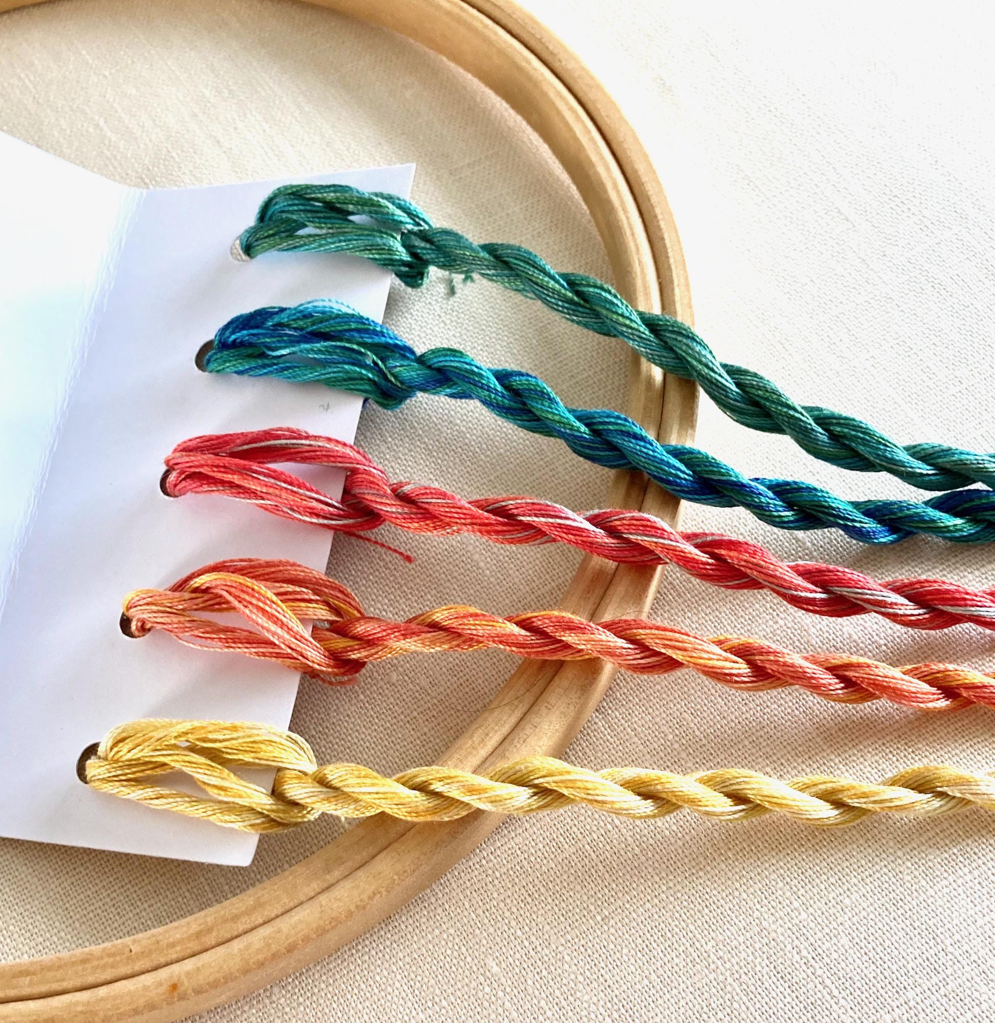 Variegated Cotton Hand Embroidery Thread Set in Five Autumn Shades - Etsy