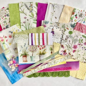 Slow Stitching Kit - Cotswold Garden, Gardening themed botanical slow stitch collection