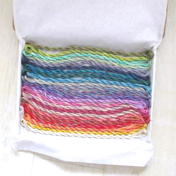 Variegated Fine Perle Embroidery Thread Gift Box, variegated hand embroidery thread, embroidery thread gift set