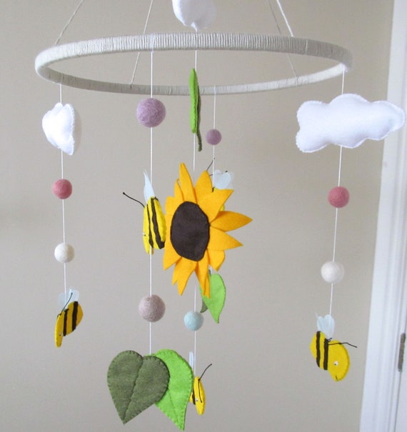 sunflower baby mobile