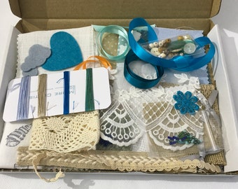 Slow Stitching Kit - Orkney Shores, Beach themed mindful slow stitch collection.