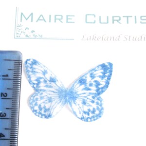 Hand printed silk organza butterflies 4 x 3cm
