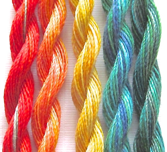 Variegated Embroidery Thread. Fine Perle 16 Autumn, variegated hand  embroidery thread