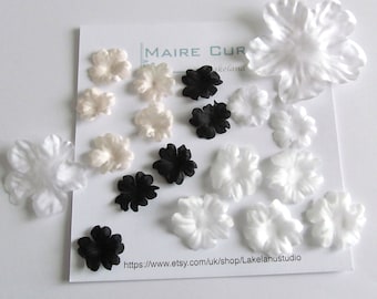 Silk Satin Cherry Blossom Flowers: 3D sew on Fabric Petals