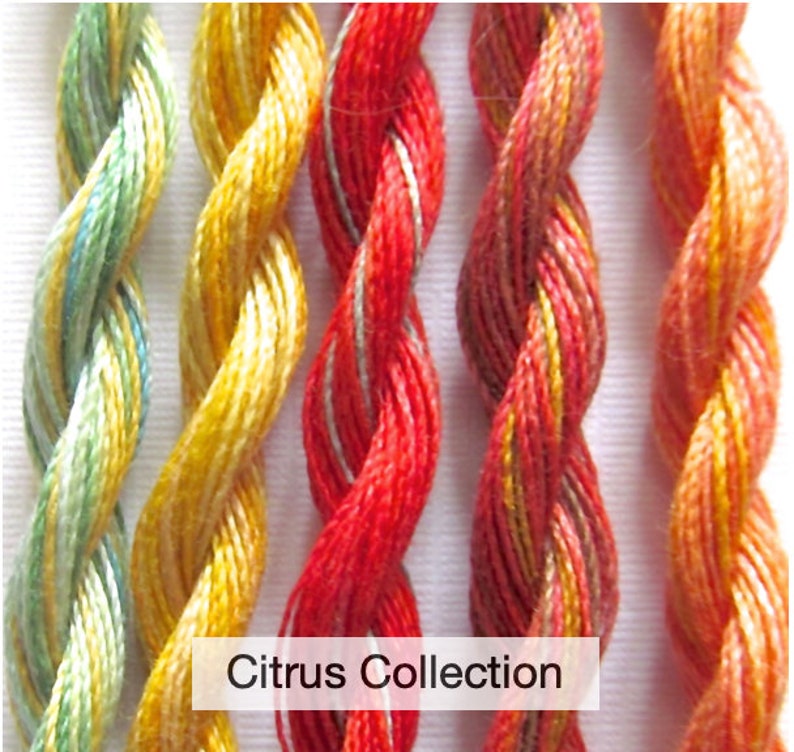 Citrus Variegated Embroidery Thread Fine Perle 16