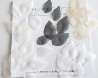Silk organza leaves,  Fabric sew on leaves, bespoke veil decoration, wedding flowers, hair accessory