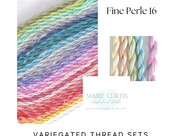 Embroidery Thread gift set Variegated Fine Cotton Perle hand embroidery threads 24 colours