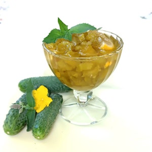 CUCUMBER Jam with Lemon ! Rare jam, Unique flavor, Organic handmade Marmalade, Natural sweet delicacy, Delicious sweet confiture, 550ml/jar