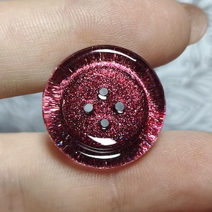 Ruby Red & Raspberry Glitter Buttons | Artisan clothing design | Unique Designer Buttons | Round sparkle fantasy sewing buttons 15,20,30 mm