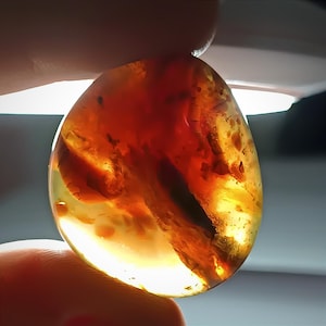 Natural Amber specimen from Indonesia (Sumatran) loose gemstone Collectible mineral 34x30x15 mm