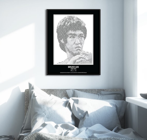 Original Bruce Lee Poster In his own words Image made of Bruce Lee quotes!