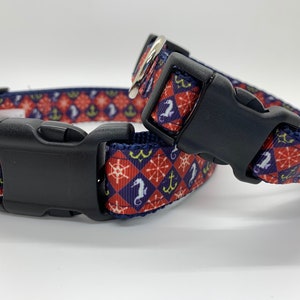 Nautical Seahorse Dog Collar/Leash