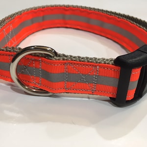 Orange Reflective Dog Collar/Leash