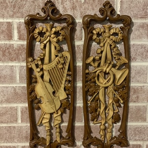 Vintage Sexton Metal Wall Art Wall Hanging Room Decor | Musical Instruments | 1971