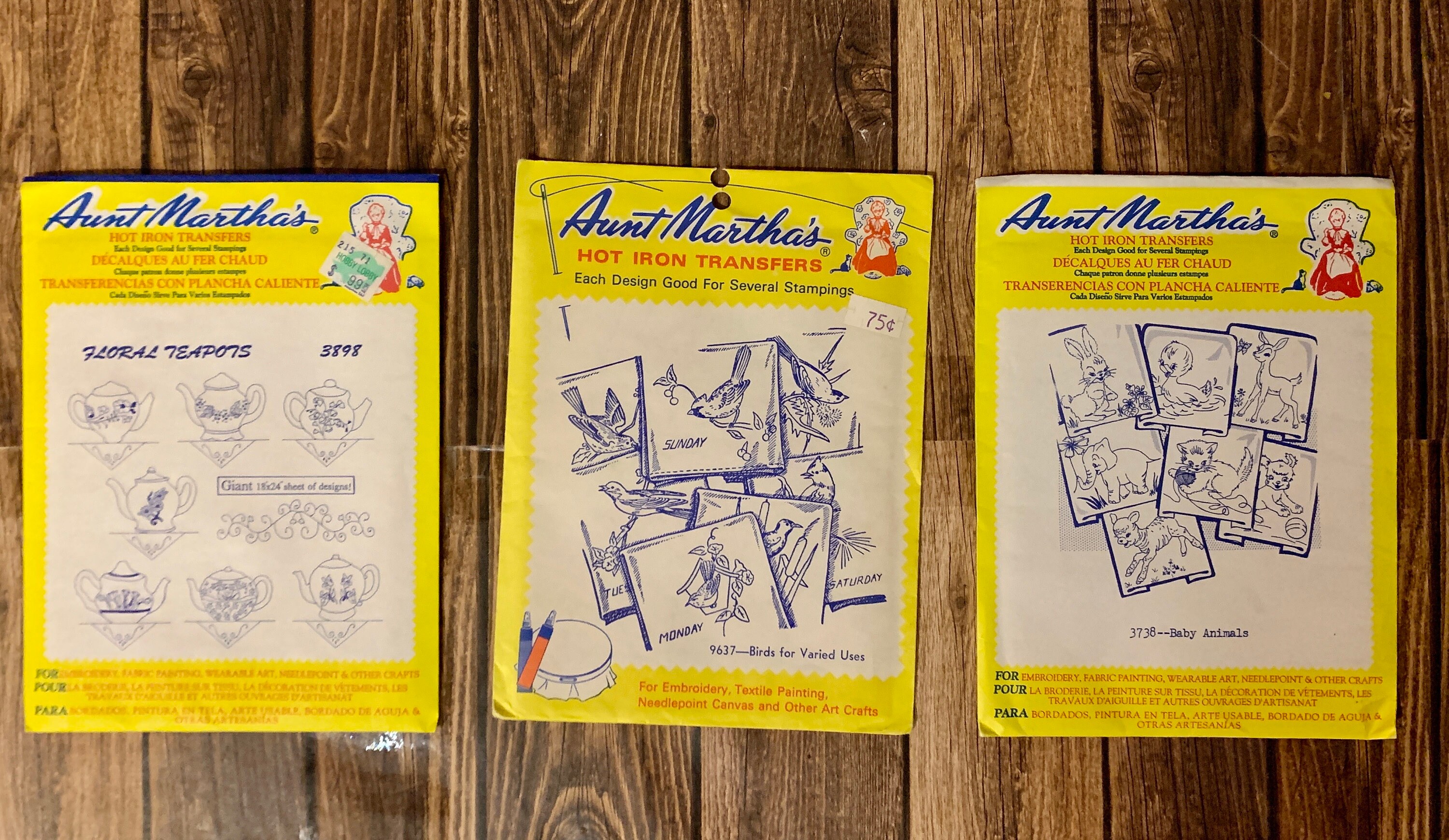 Vogart and Aunt Marthas Transfer Patterns Embroidery Needlepoint Fabric ...