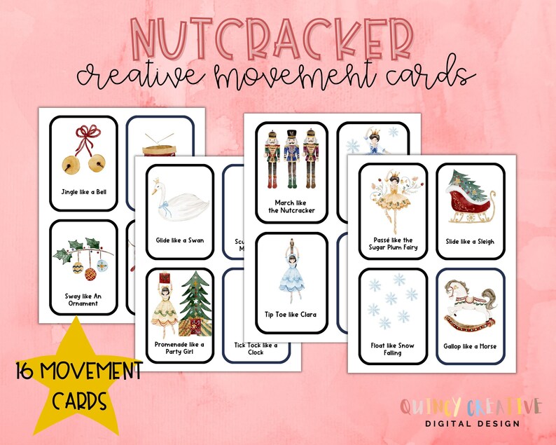 Nutcracker Holiday Creative Movement Cards / Dance Movement Cards