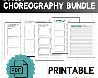 Basic Choreography Bundle – Printable Dance Planning Pages | 14-Page PDF for Choreography, Formations & Routine Mapping