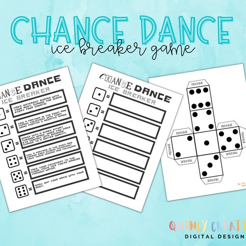 Chance Dance Ice Breaker Dice Game PDF Print Etsy