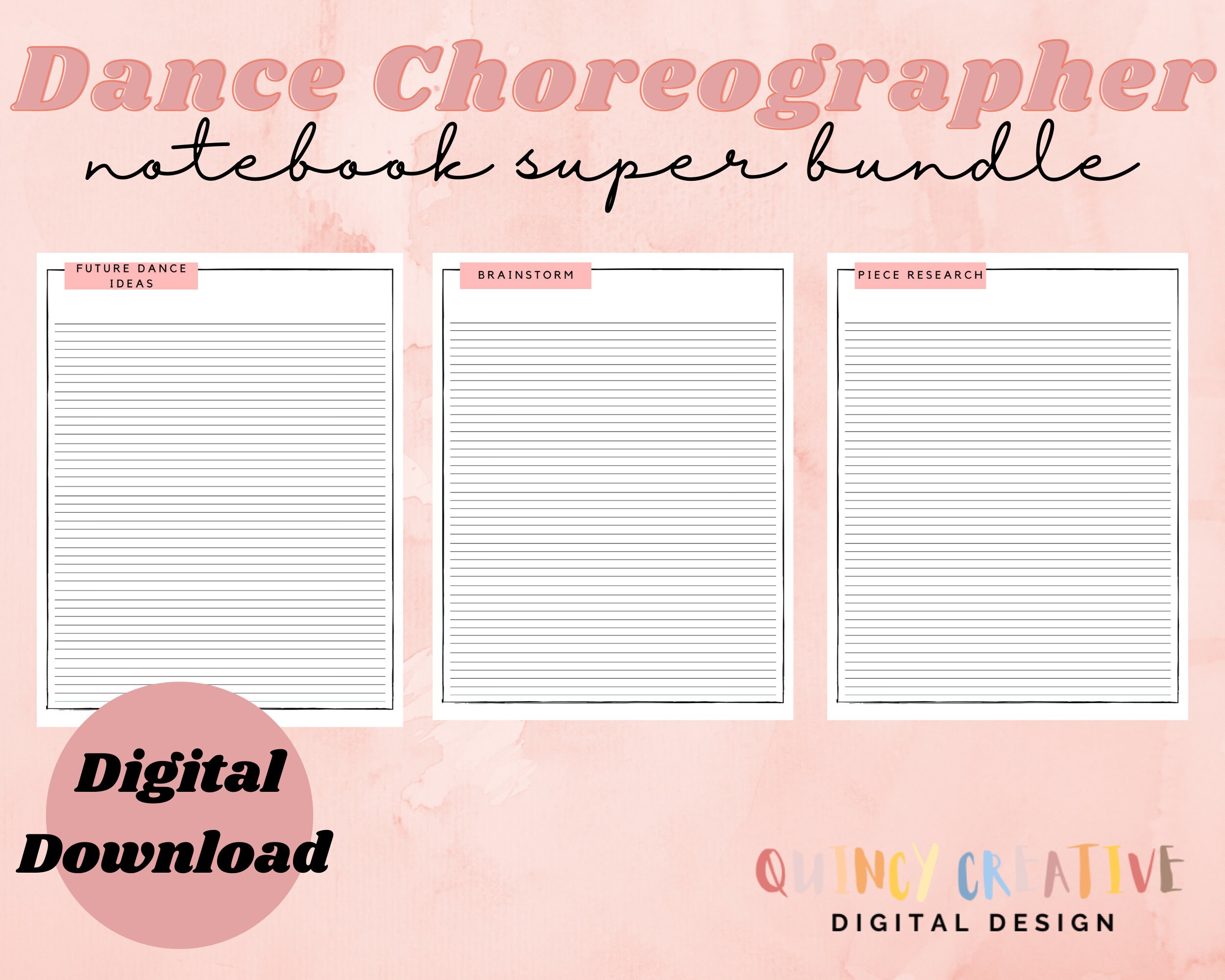 Dance Choreographers Notebook SUPER Bundle/ Dance Teacher &amp; Dance ...