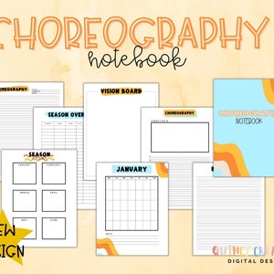 Choreography Notebook Retro Waves / Dance Teacher Notebook / Dance Choreographer Notebook