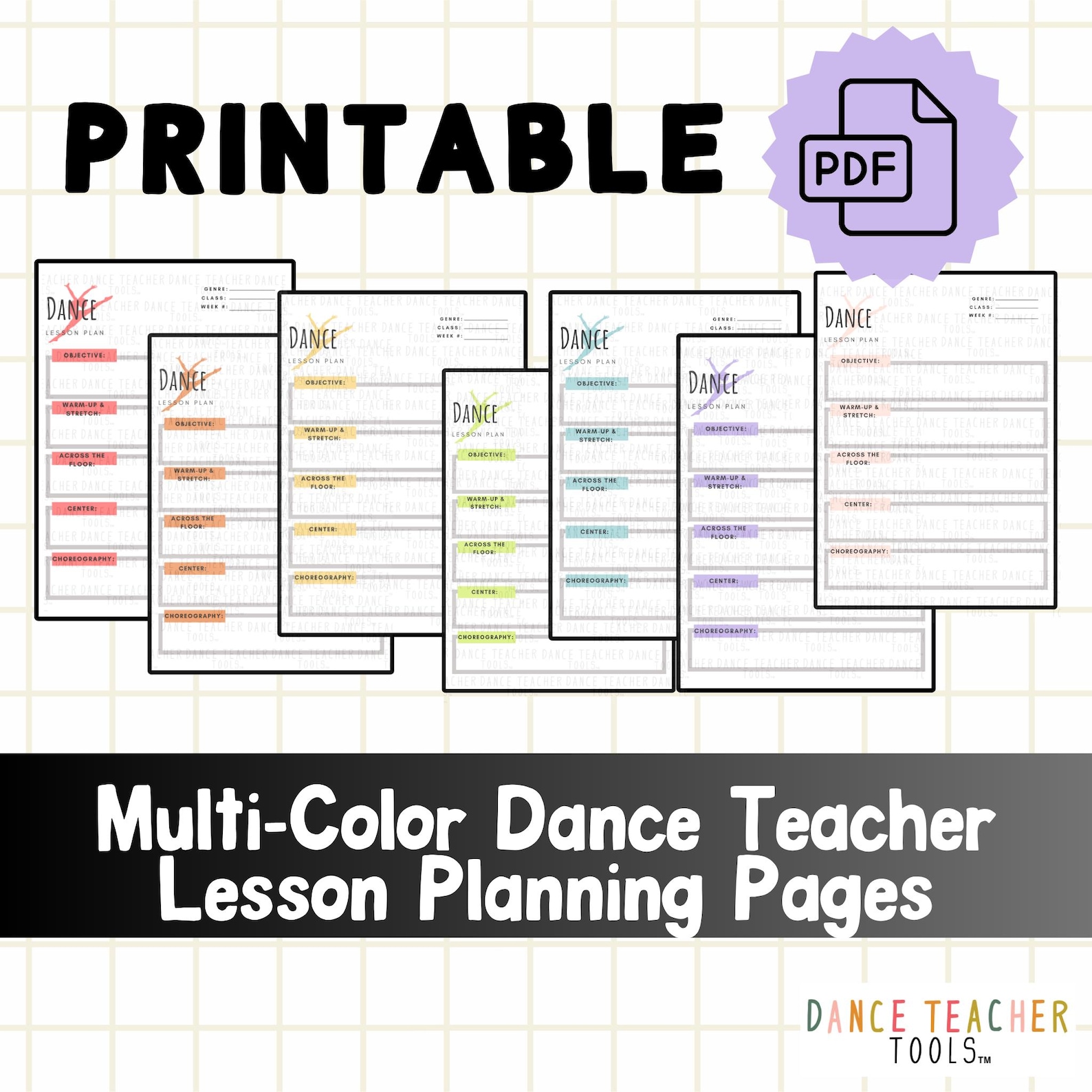 Dance Lesson Plan Template – Printable Teacher Planning Pages Bundle ...