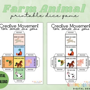 Kreative Bewegung Bauernhof Tiere Würfelspiel!