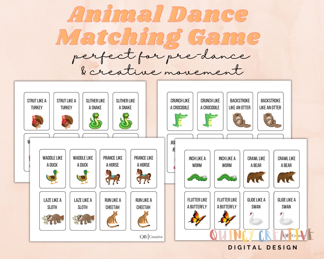 Animal Dance Matching Game for Pre-dance & Creative Movement - Etsy Animal Dance Matching Game for Pre-dance & Creative Movement - Etsy