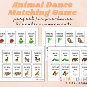 Animal Dance Matching Game! (For Pre-dance & Creative Movement Classes)