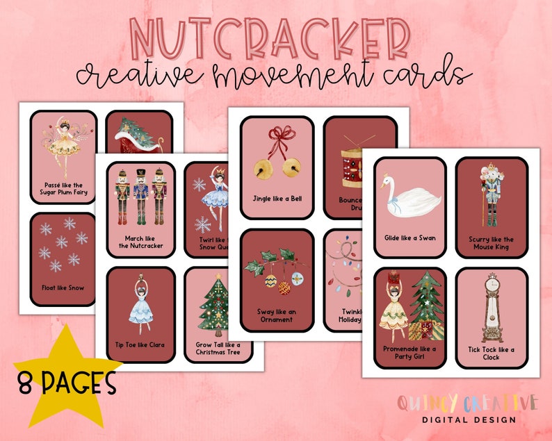 Nutcracker Holiday Creative Movement Cards / Dance Movement Cards