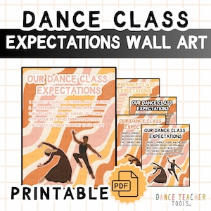 Dance Class Expectations Poster – Printable Wall Art | 5 Color Options (8.5x11)