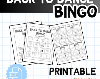 Jogo quebra-gelo de bingo dançante: atividade para imprimir de volta à dança (download em PDF)