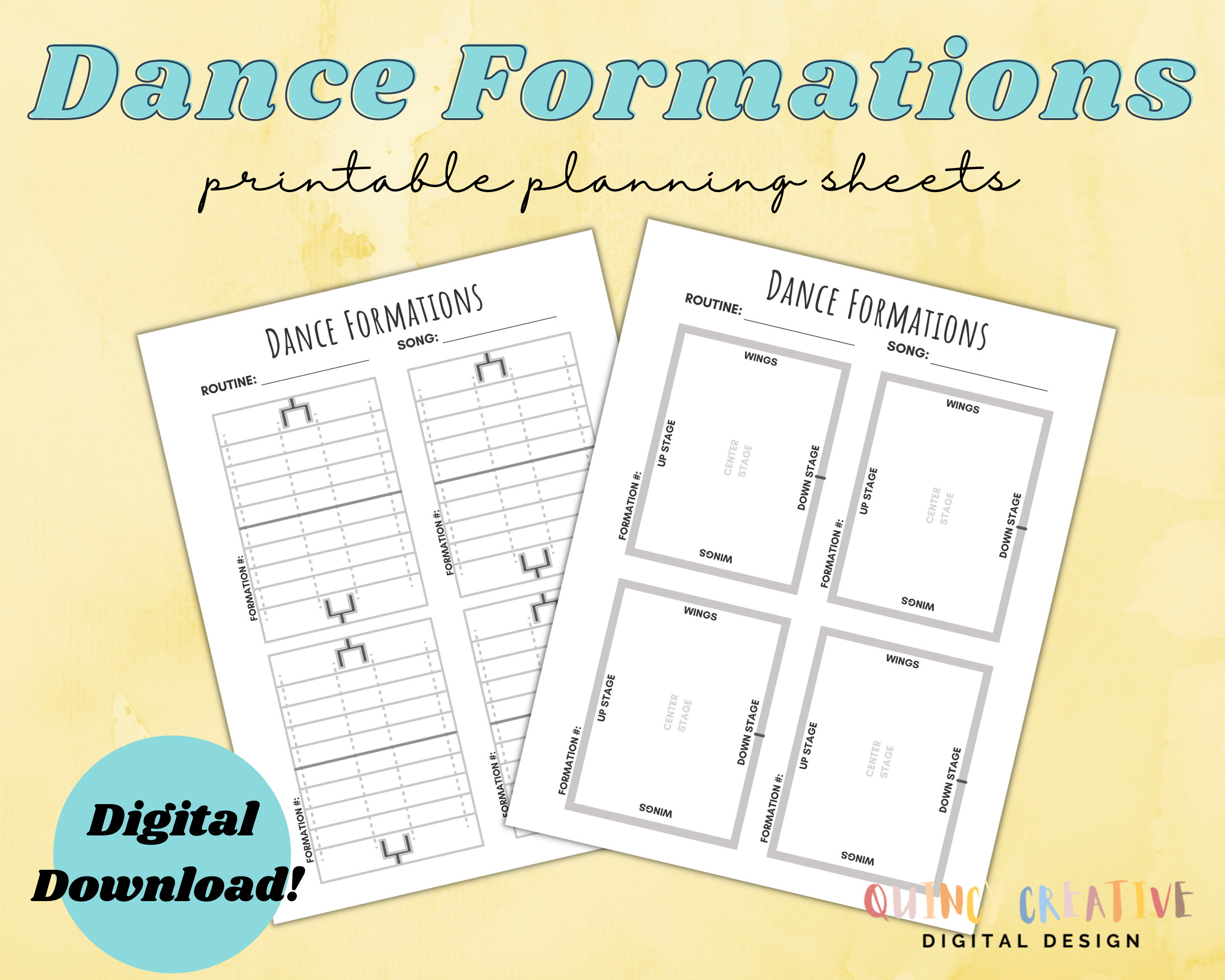 Dance Formations Planning Sheet for Choreography printable Etsy Australia