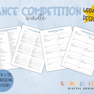 Blue Dance Competition Bundle/ Dance Performance Checklist/ Dance Team Checklist/ Competition Checklist PRINTABLE