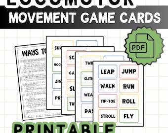 Cartões de Jogo de Movimento Locomotor – Atividade de Dança para Imprimir | 32 Dicas Exclusivas + Guia de Atividades