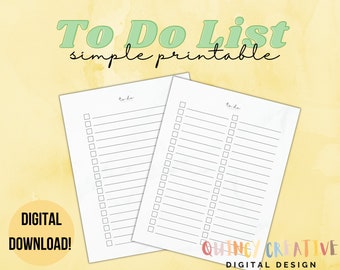 Minimalist Printable To Do List!