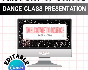 Dance Class Slides: Editable Canva Template for Teachers (Digital Download
