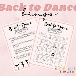 BACK TO DANCE Bingo! (Find Someone Who Bingo)