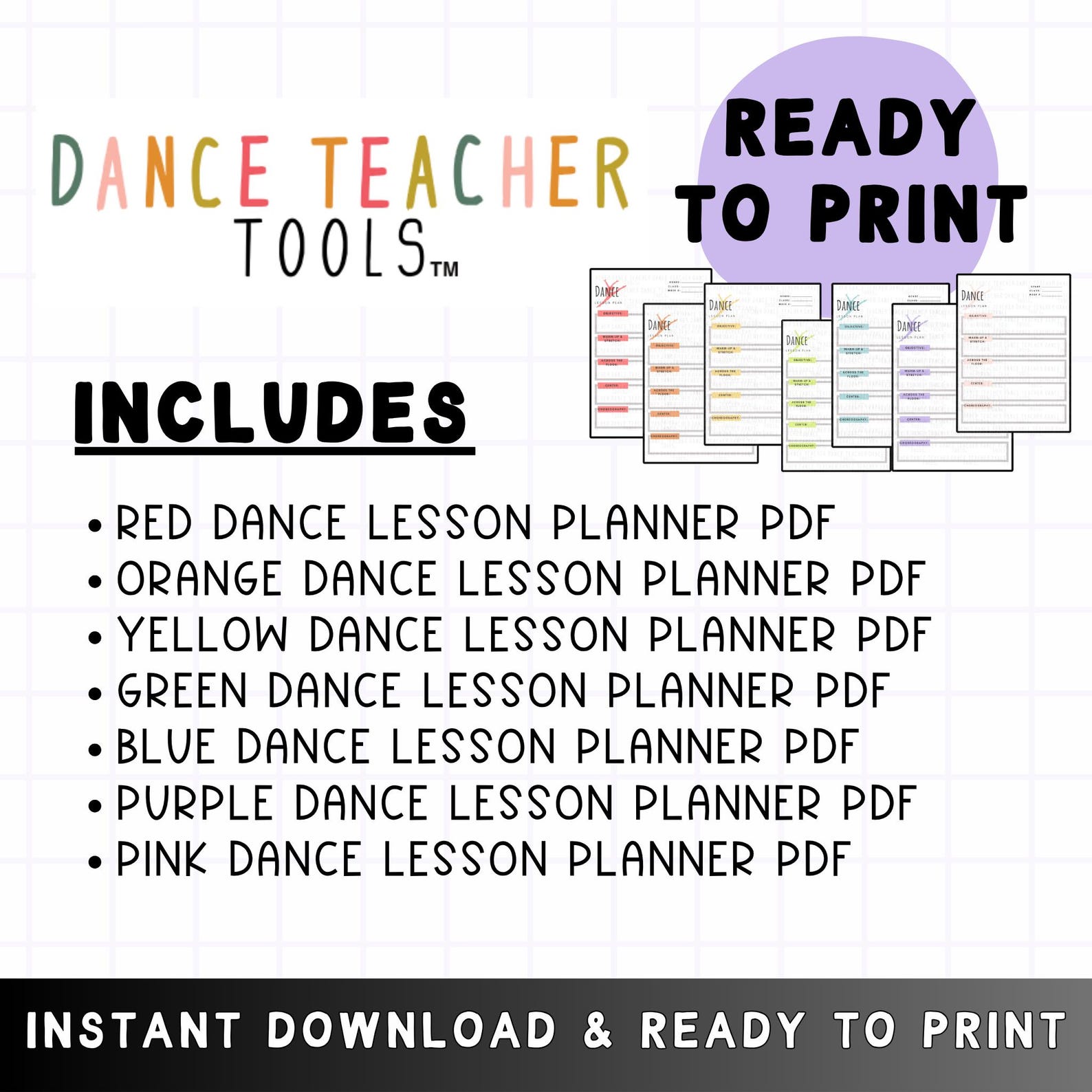 Dance Lesson Plan Template – Printable Teacher Planning Pages Bundle ...