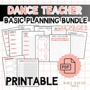 Dance Teacher Basic Planning Bundle – Pink Edition | Printable PDF for Dance Studio & School Dance Teachers | Digital Download