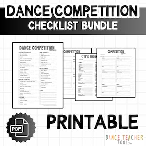 Dance Competition Checklist – Printable Bundle | 4-Page PDF for Dancers, Coaches & Studio Owners