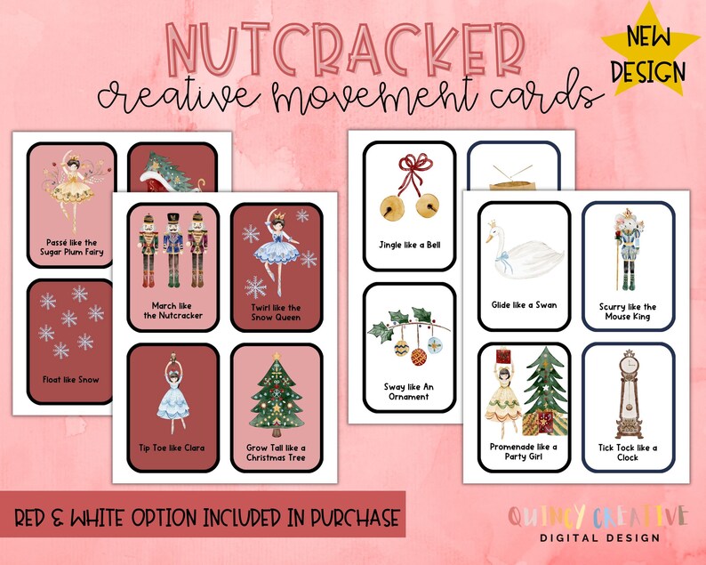 Nutcracker Holiday Creative Movement Cards / Dance Movement Cards