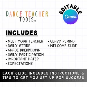 Dance Class Slides: Editable Canva Template for Teachers (digital ...